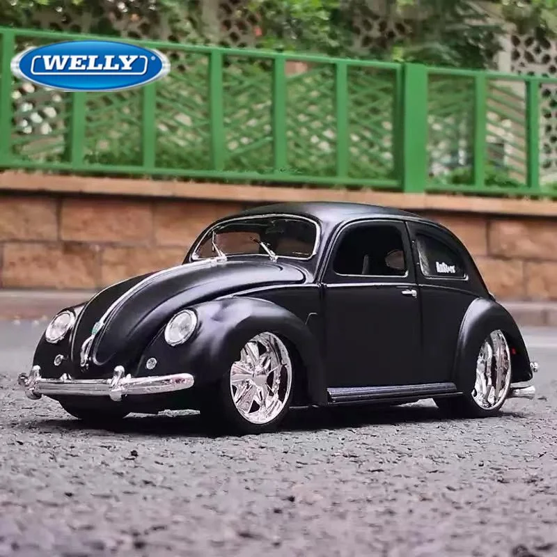 WELLY 1:24 Volkswagen Beetle Lega Modello di Auto Classica Fonde Sotto Pressione In Metallo Retro Veicoli Modello di Auto Simulazione Collezione Giocattolo Per Bambini Regalo