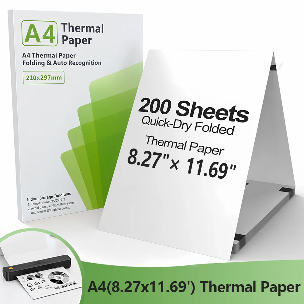 A4 Thermal Paper Printing Paper 210x30mm Quick-Drying Thermal Folded Paper For Office PDF Documents Photo For A4 Thermal Printer