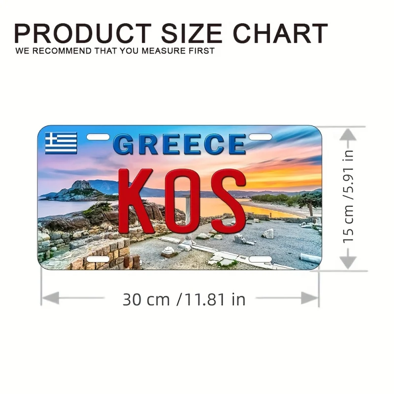 قطعة واحدة من لوحات فنية جدارية من الألومنيوم بحروف يونانية عتيقة مع تصميم "يوناني كوس"، مثالية للمنزل والمطعم والبار #3