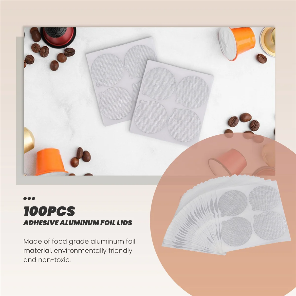 100 قطعة لاصقة الألومنيوم احباط الأغطية الأختام ملصقات لملء المتاح فارغة نسبرسو القهوة جراب قابلة لإعادة الاستخدام غطاء 37 مللي متر HY