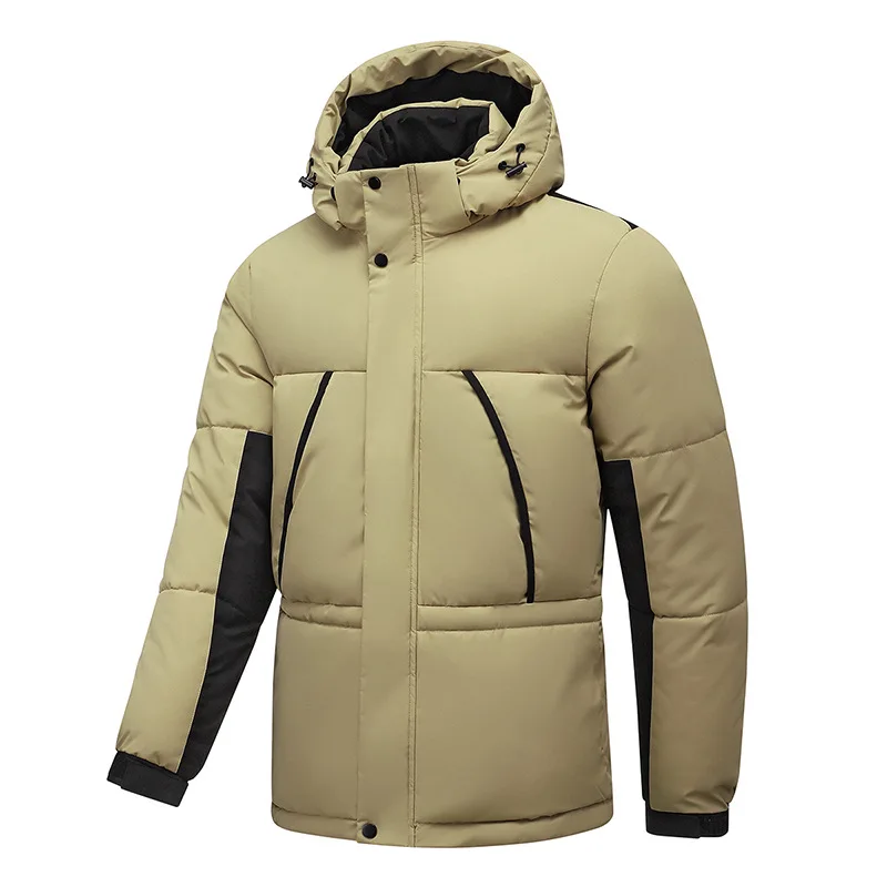 2024 Winter New Warm Thick Fleece Parkas Men Waterproof Hooded Collar Parka Jacket Coat Men Autumn Fashion Casual Parkas Men