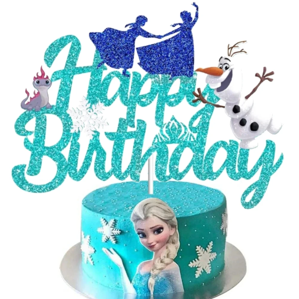 Perlengkapan pesta ulang tahun Disney Frozen Elsa, peralatan makan cangkir kue, Kit Topper, perlengkapan pesta pernikahan, Frozen Queen Anna