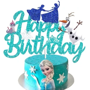 Disney Frozen Elsa Geburtstagdekorationen, gefrorene Königin Anna, Kuchen -Topper -Kit, Glas, Kuchen, Gerichtsmittel, Babyparty, Hochzeitsfeier 12 Hauptverkaufs -Top -Königin -Kuchen - №8