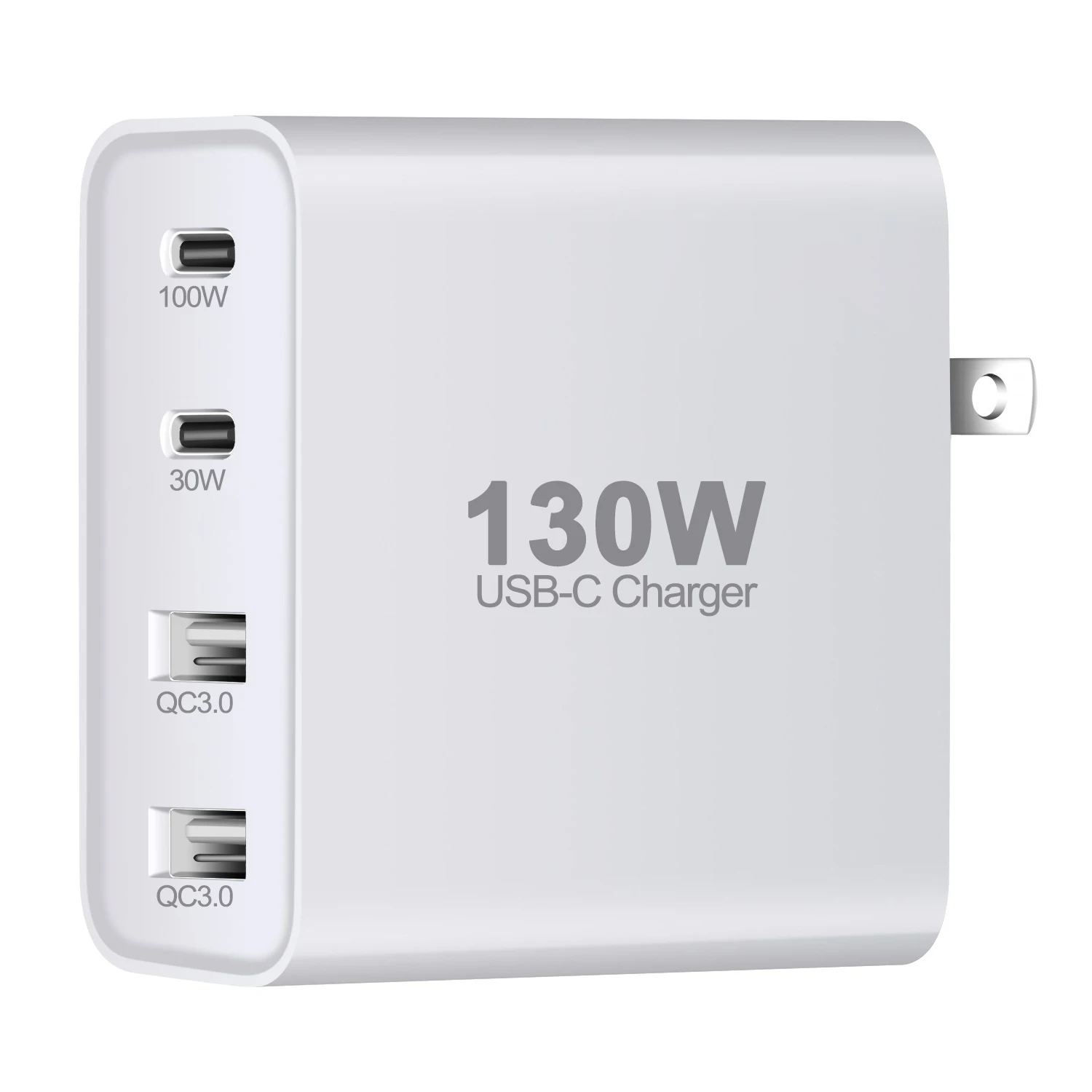 USB C Charger,130W 4 Port Foldable USB C Wall Charger,Fast PD GaN Charger for Samsung S22+/S22/S23, Iphone 14/14por,MacBook,Ipad