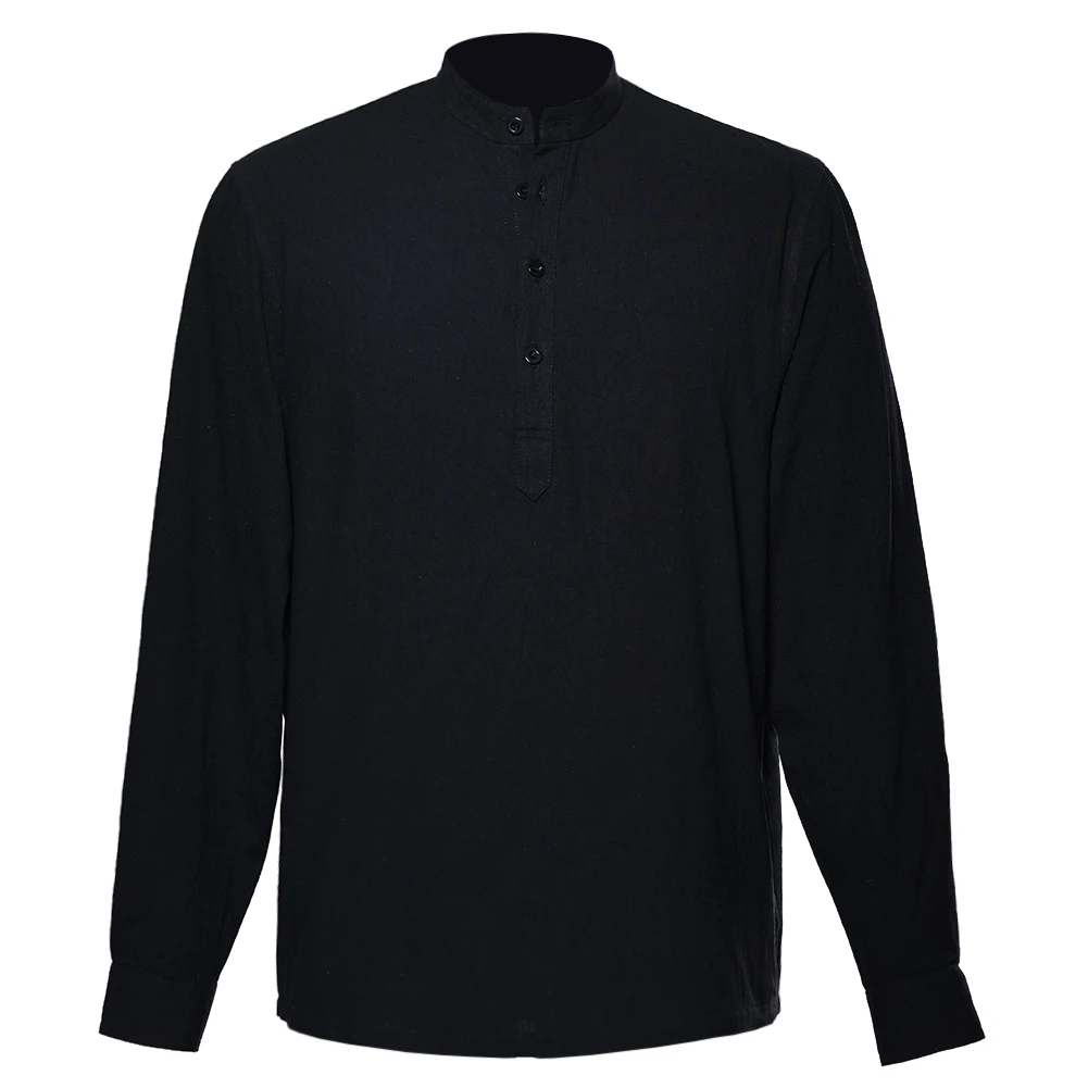 الرجال القمصان خمر أزياء الهراء هينلي عارضة طويلة الأكمام قميص LARP زي القرون الوسطى القوطية بلوزة قمم