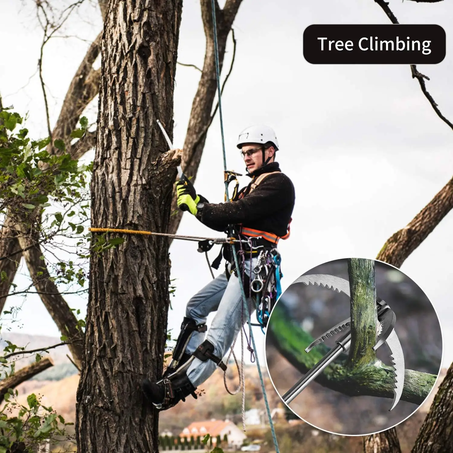 

Climbing Grappling Hook Stainless Steel Claw Carabiner for Camping Hiking Tree Grabbing and Water Lifting Salvage