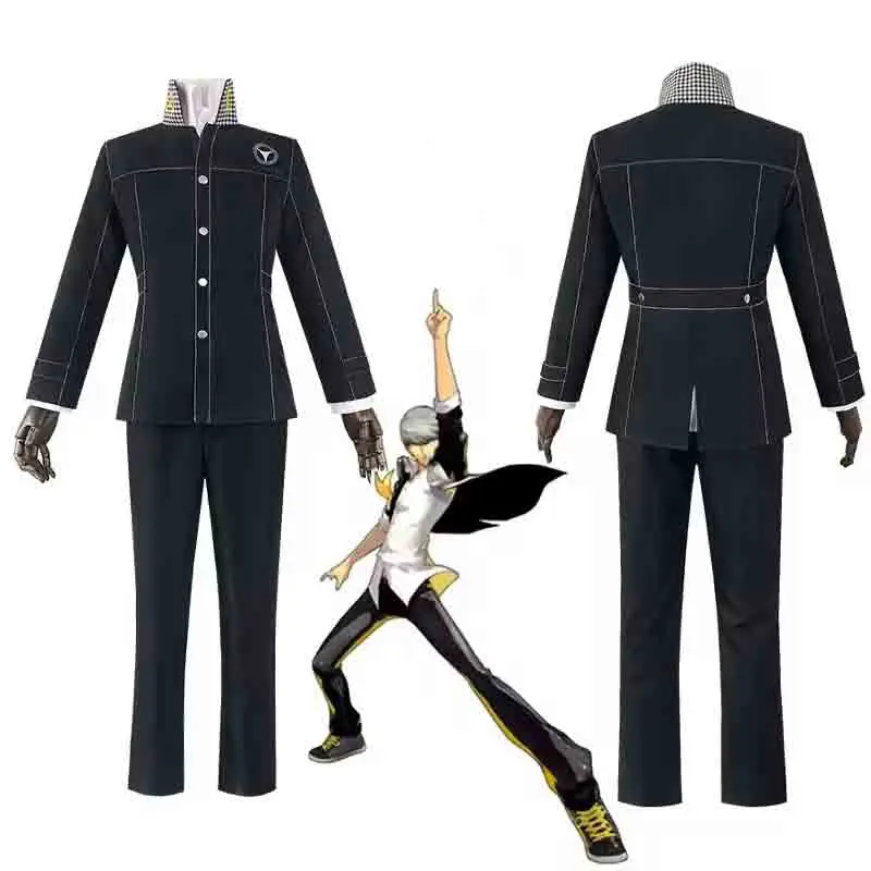 Disfraz de Cosplay de Anime Yasogami Yu Narukami, Shin Megami Tensei P4, Disfraz de Uniforme Escolar para Hombre Adulto y Joven