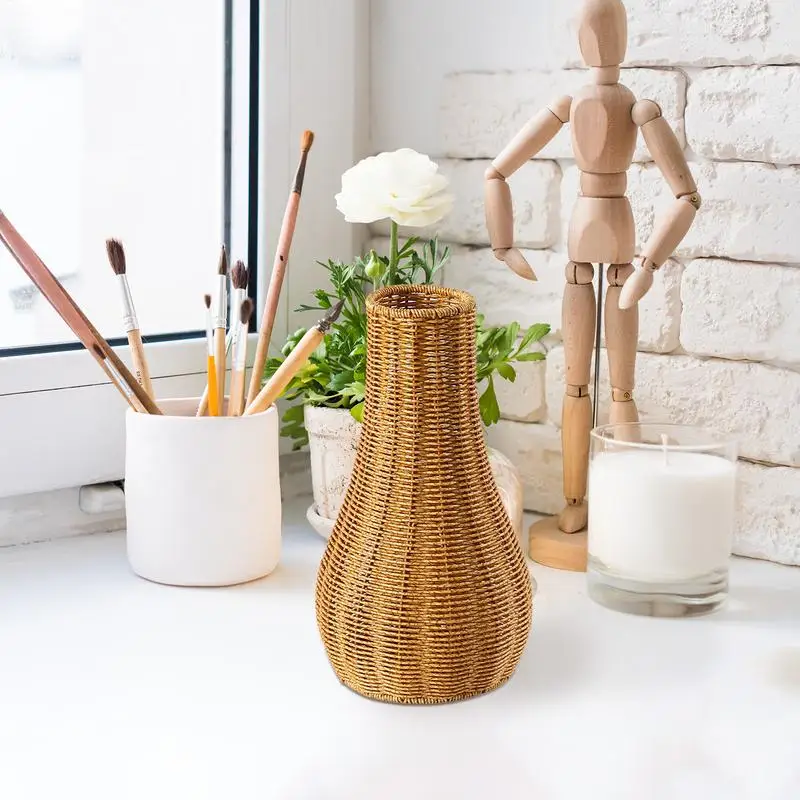 

Vases For Centerpieces Farmhouse Flower Vases For Bouquet 25.5cm/10inch Artistic Boho Style Style Woven Plant Holder For Home
