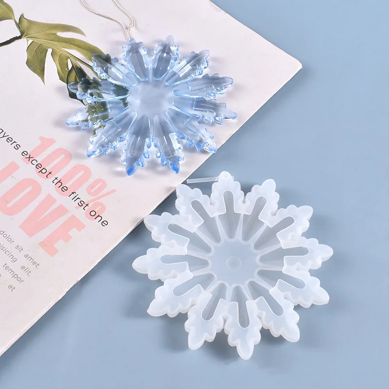 New Christmas Multi Shapes Snowflake Pendant Silicone Mold Hanging Epoxy Resin Mould For DIY Christmas Tree Decor Jewelry Making
