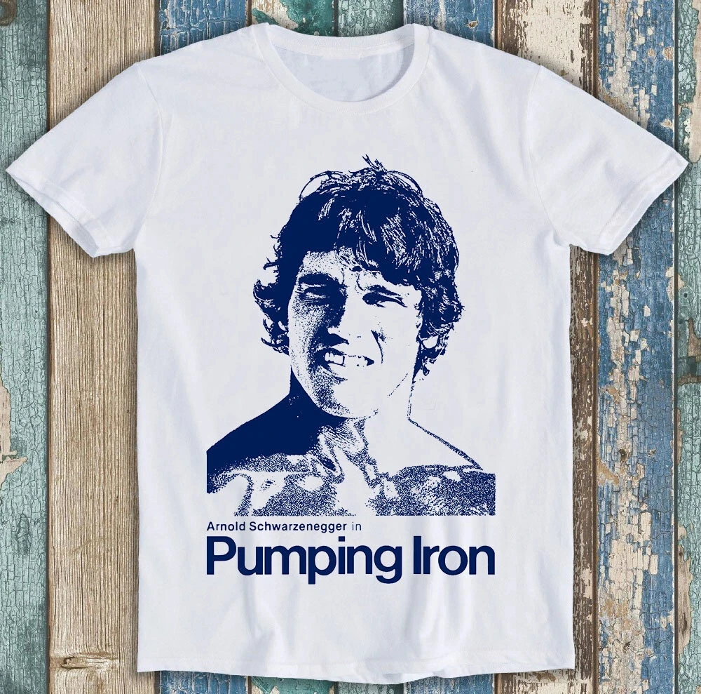 Camiseta de manga corta con cuello redondo para hombre, camiseta de regalo para gimnasio de Arnold Schwarzenegger, película de culturismo, Summer Pumpling Iron