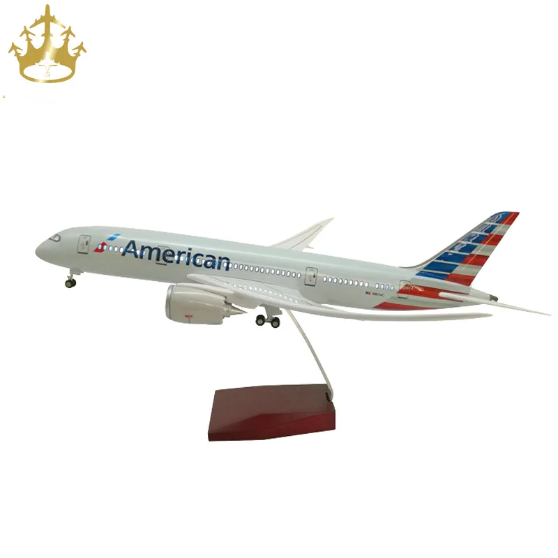 Boeing 787 American Airlines trem de pouso com luzes modelo de aeronave de simulação modelo de aeronave civil presente
