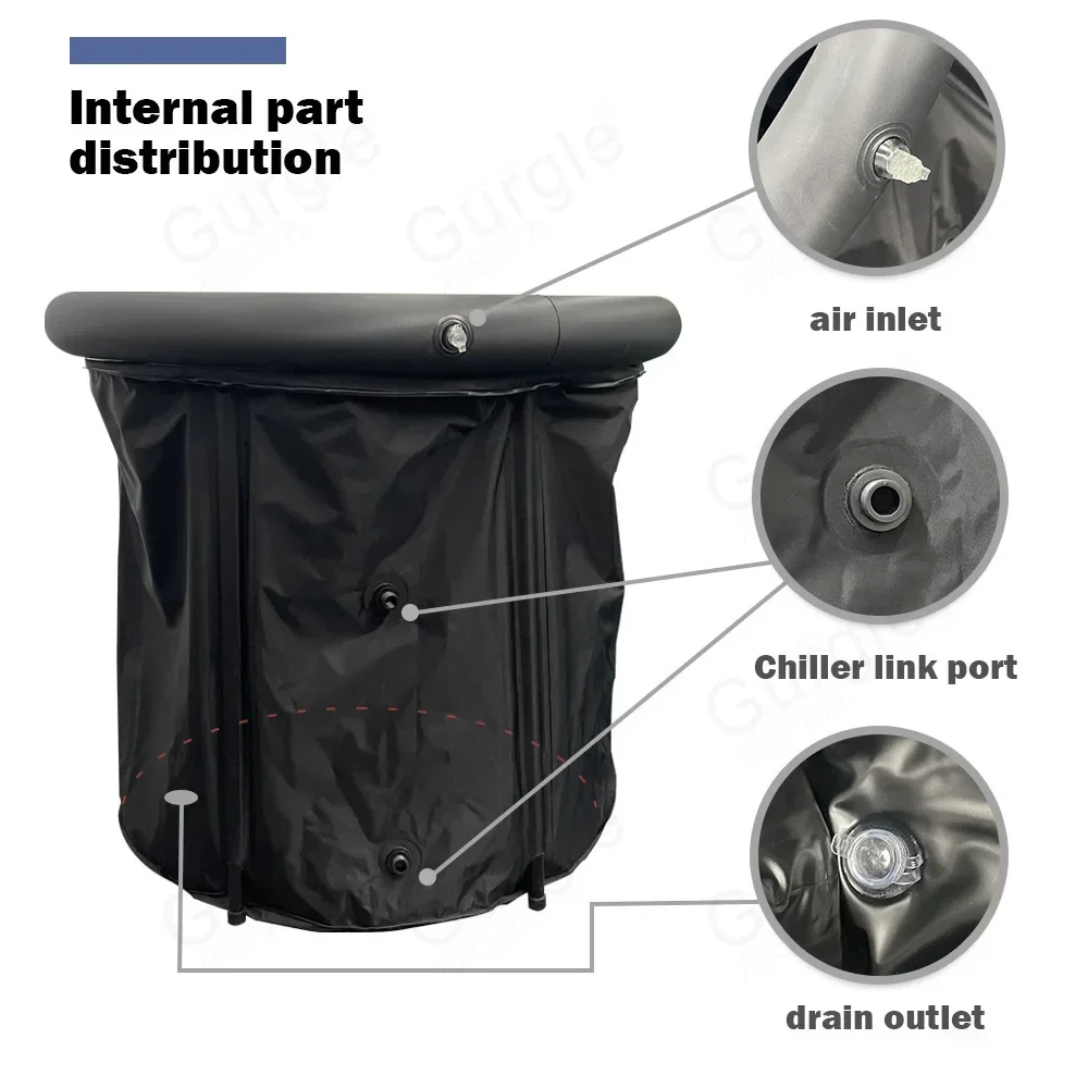 vasca da bagno gonfiabile per ghiaccio con vasca da bagno portatile pieghevole pieghevole in PVC per interni ed esterni perfetta 2025