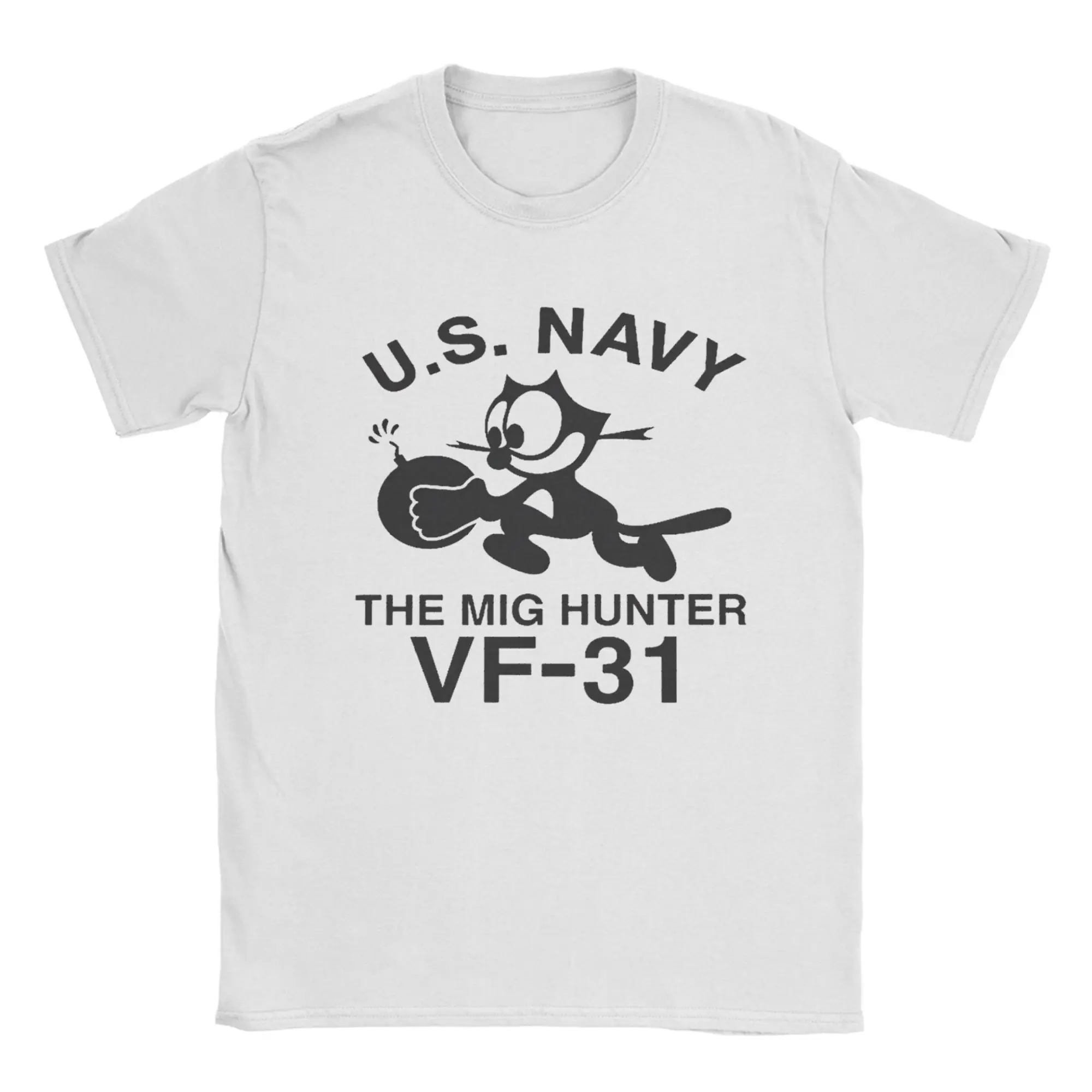 Felixing Aeroplane VF-31 Cat Cotton T Shirt For Men Summer  Streetwear T Shirts O-Neck Hip Hop Tee Shirt Oversized Cheap Tops