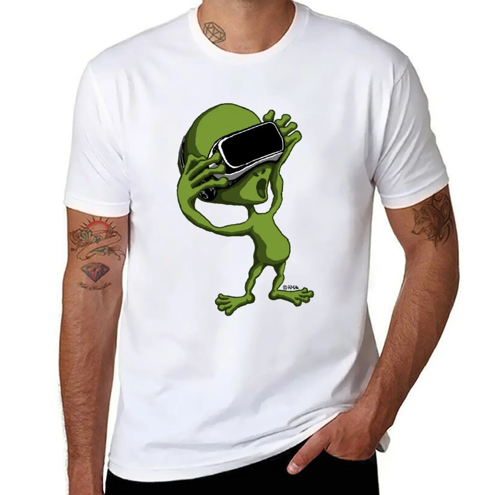 

VR Alien T-Shirt t shirt men 100% cotton luxury brand essential t shirt T-Shirt