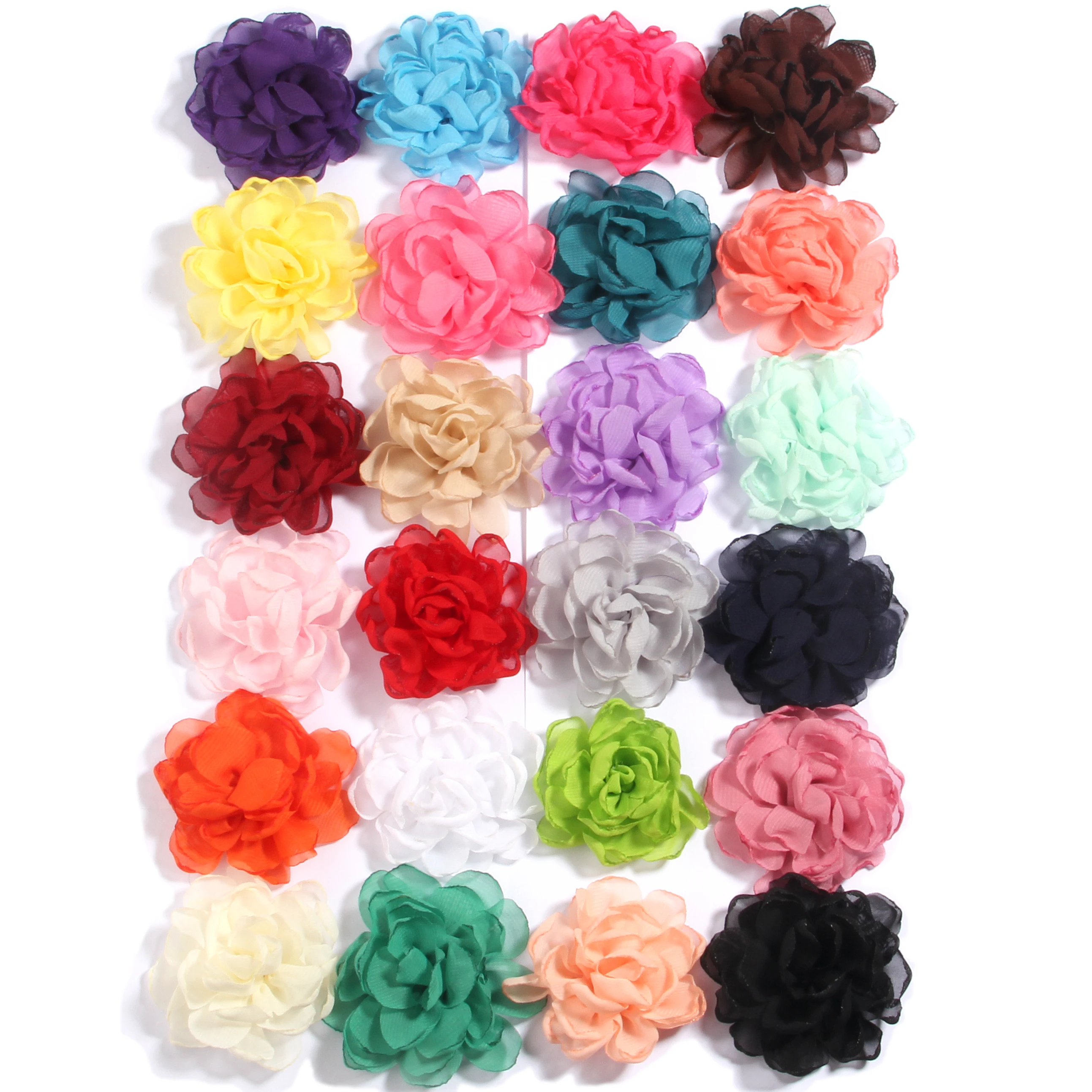 

200Pcs 7cm 2.7" Burn Edge Chiffon Fabric Flowers Boutique For Wedding Decoration Lace Trim Patch Applique Bride