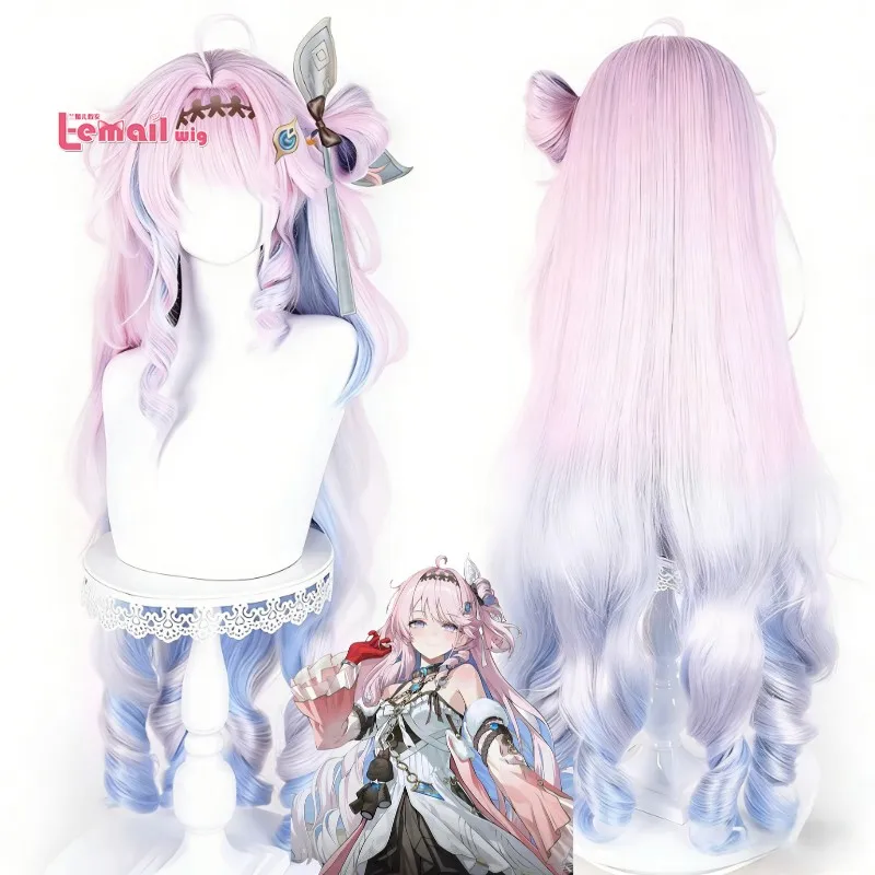 

Парик L-email Wig Wuthering Waves Dania для косплея, 100 см, розово-синий омбре, термостойкий, из синтетических волос, для косплея по игре