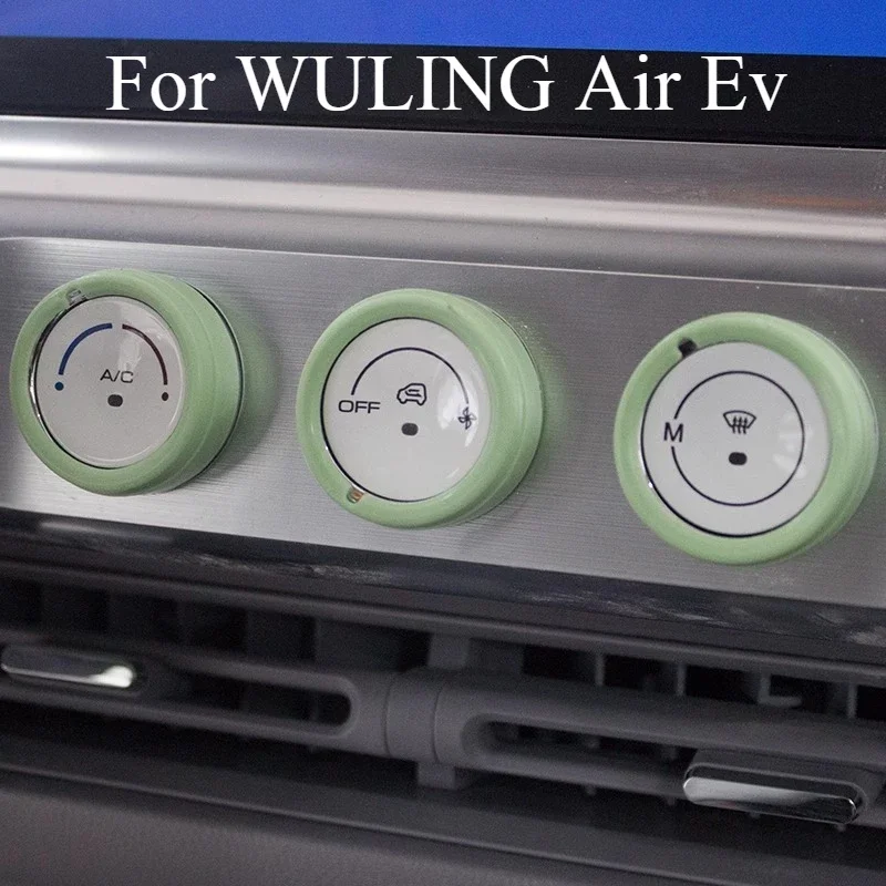 

For WULING Air EV Silicone AC Knob Ring - Interior Modification Audio Decor & Body Kit Accessories
