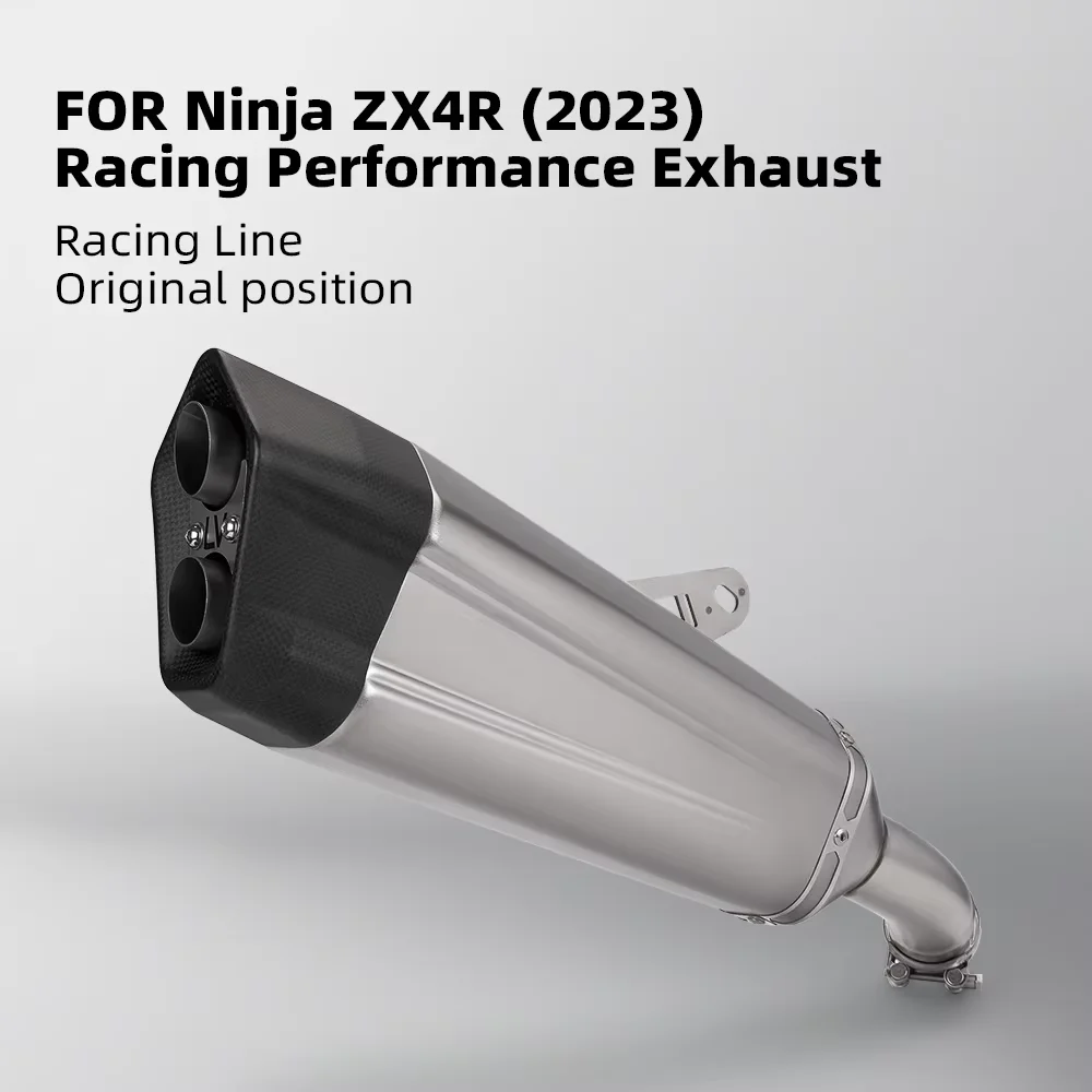

Slip on For KAWASAKI ZX4R zx4r 2023 Motorcycle Exhaust System Middle Tail Link Pipe Carbon Muffler Connect Original Position