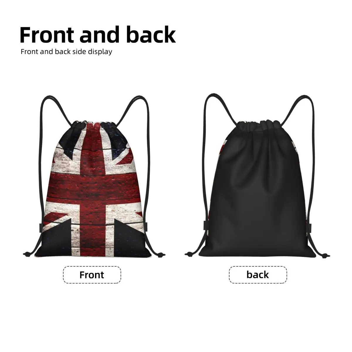 Union Flag Drawstring Backpack Sports Gym Bag for Women Men United Kingdom Country Training Sackpack