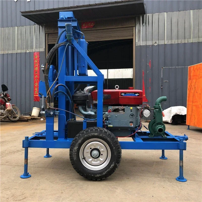 22 Diesel 80m Deep Water Well Drill Rigs Hydraulic Portable Water Well Drilling Rig Road Crossing Machine