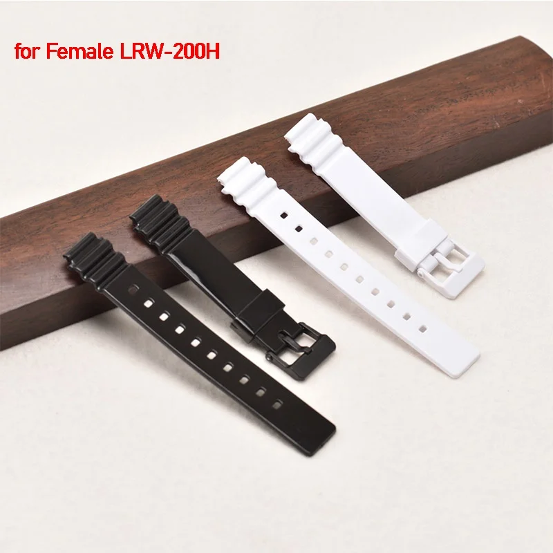 

for Casio LRW-200H Resin Replacement Watch Smart Bracelet Strap Accessories for Women 14mm Black White Watchband