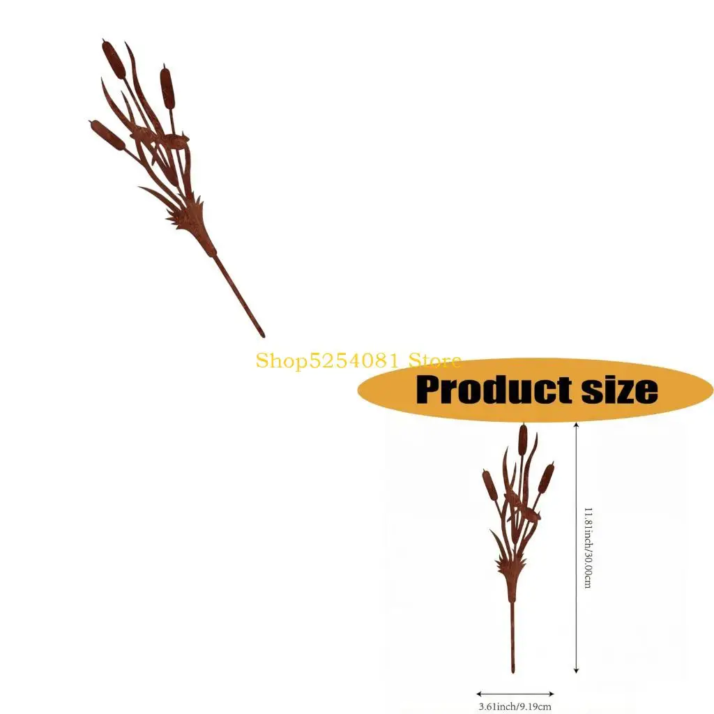 AXYC Soil Insert Metal Garden Stake Brown Display Piece for Yard Use, Lawn Sections and Pot Displays, 11.81 x 3.61 In Single