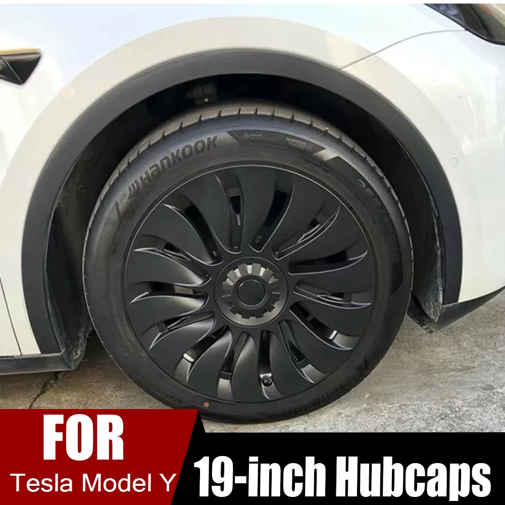 4-Pack Telsa Model Y Wheel Covers 19inch Hubcaps Cover For Tesla Accessories 2023 Induction Wheel Turbine Hub Caps Replacement