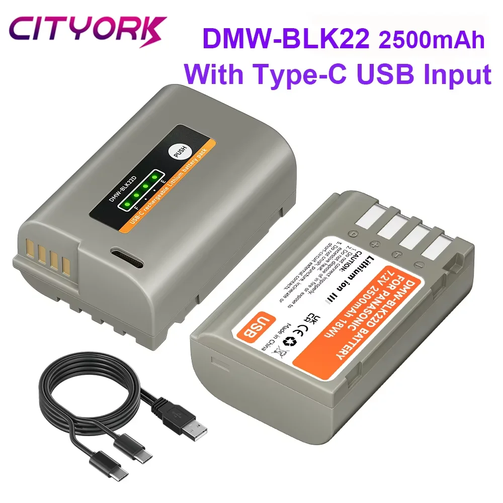 DMW-BLK22 DMW BLK22 Akumulator z portem ładowania USB typu C do Panasonic LUMIX DC-S5 DC-S5 II GH5M2 GH6 S5M2 S5M2X DC-S5K DC-G9