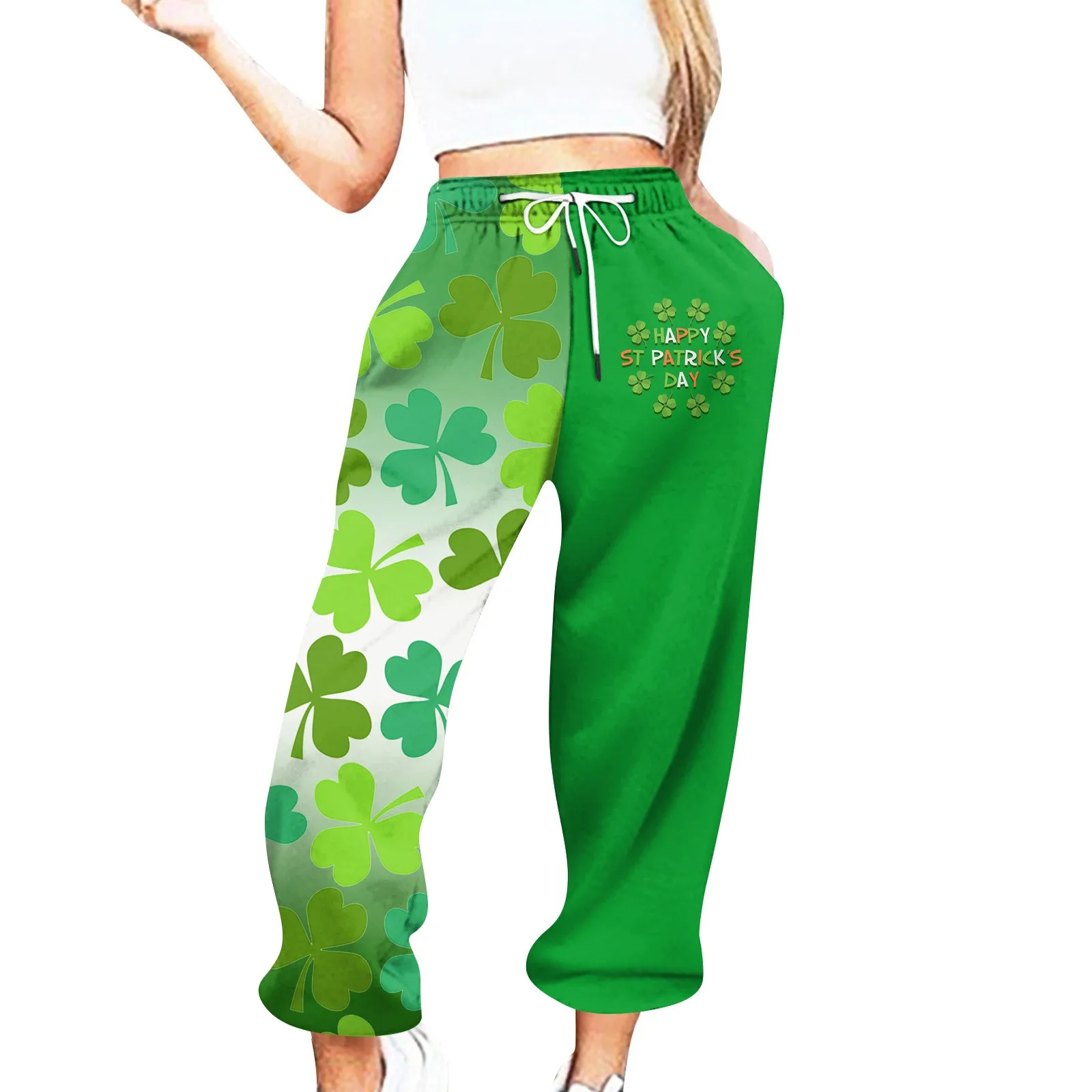 

St. Patrick'S Day Printed Sweatpants Autumn Winter Cotton Long Pants Jogger Trousers Casual Sports Fitness Solid Jogging Pants