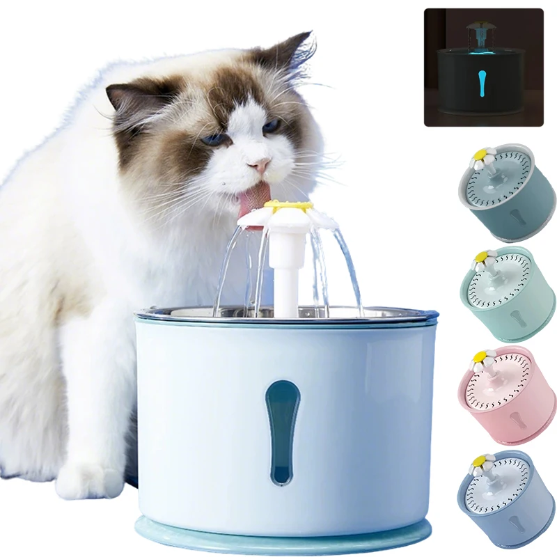 

New 2.4L Pet Water Dispenser Large Capacity USB Electric Mute Cat Drinker Bowl Multiple Filtering Pet Supplies Cama Para Perros
