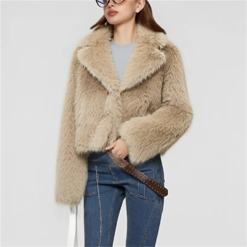 

Elegant Casual Faux Fur-Effect Short Jacket High-Street Style Autumn/Winter 2025 New Collection