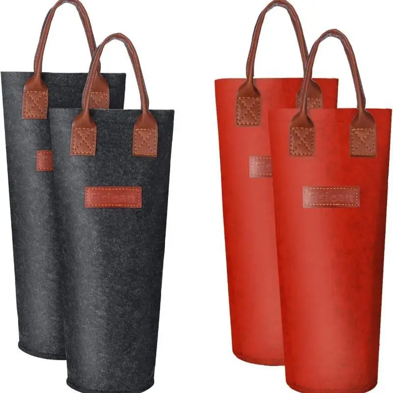 1PCS Felt Single‑Bottle Wine Cooler Bag, Padded Insulated Wine Pouch, Ideal Gift for Wine Lovers & Wedding Present