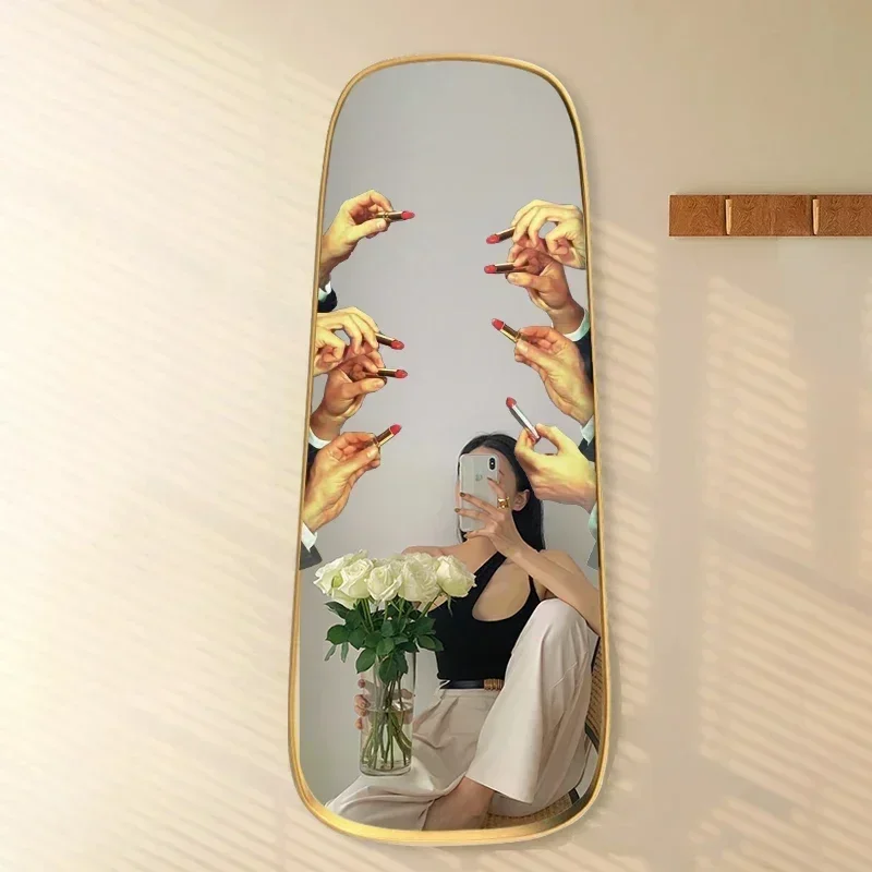 Full Length Mirror Luxury Vintage Bathroom Home Decor Shatterproof Easy Assembly Sturdy Durable Stable Comfortable Ergonomic