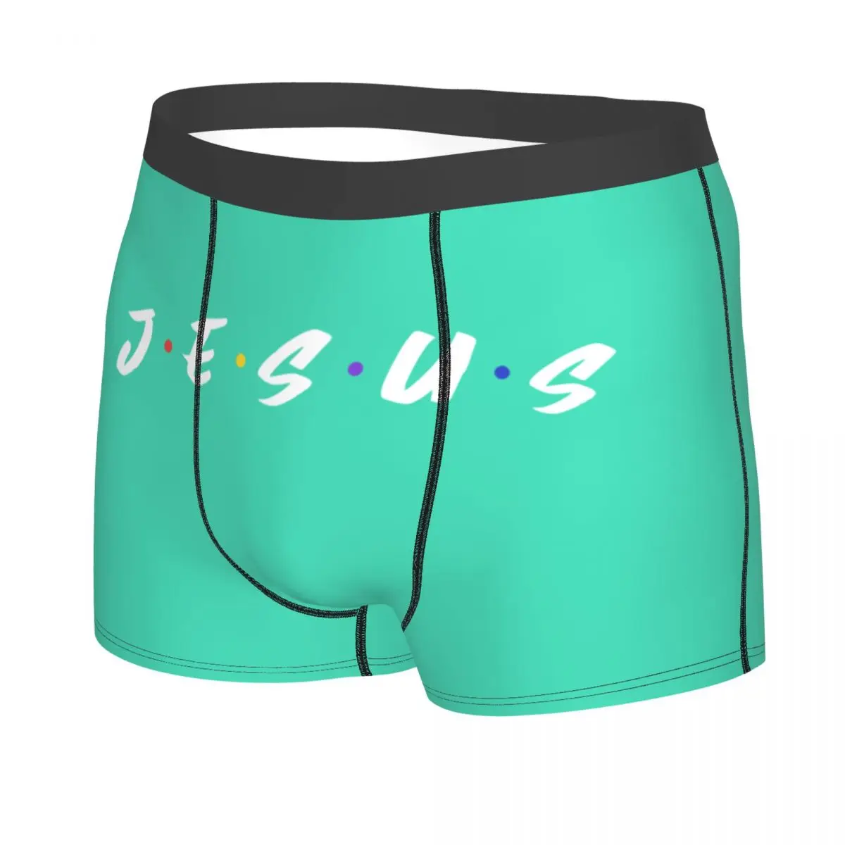 Custom Jesus Christian Boxer Shorts For Men 3D Printed Religious Faith Underwear Panties Briefs Stretch Underpants