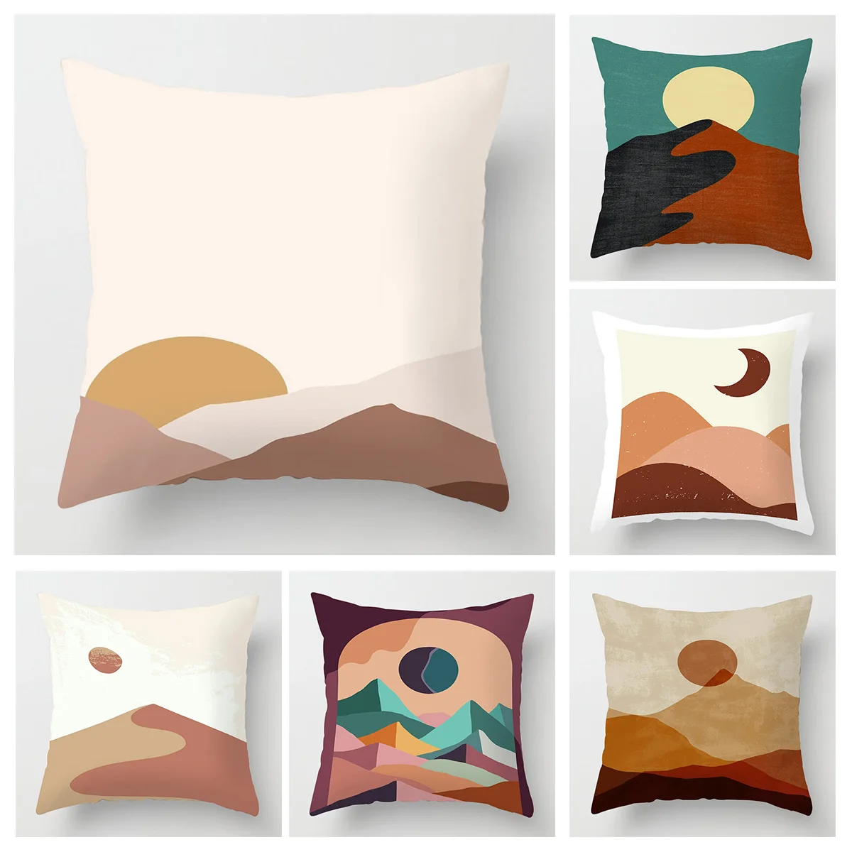 Scandinavian Minimalist Abstract Pillow Cover Morandi Color Graffiti Design Living Room Bedroom Sofa Cushion Cover 45x45cm