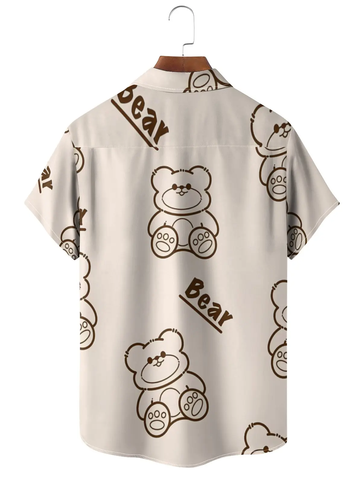 Fun Hawaiian Shirts For Men And Women Cartoon Bear 3D Printed Short Sleeves Tops Kid Funny Cute Shirts Harajuku Tops