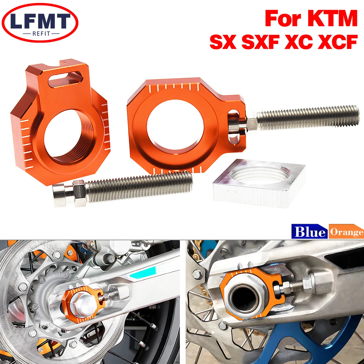 

Motorcycle 25mm CNC Rear Chain Adjuster Axle Blocks For KTM SX SXF XC XCF Husqvarna TC FC TX 125 150 250 300 350 450 Accessories