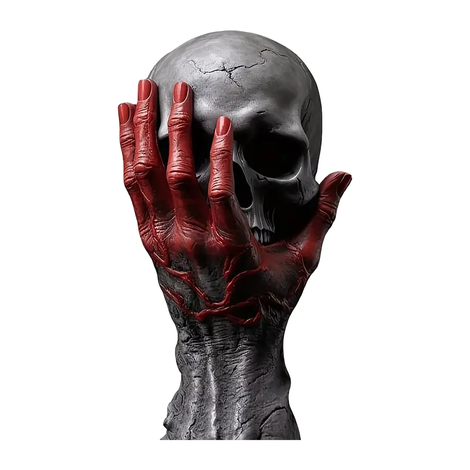 3D Halloween Resin Skull Head Horror Statues Spooky 3D Handmade Resin Skull Head Ornaments Hallowen Haunted House Decorations