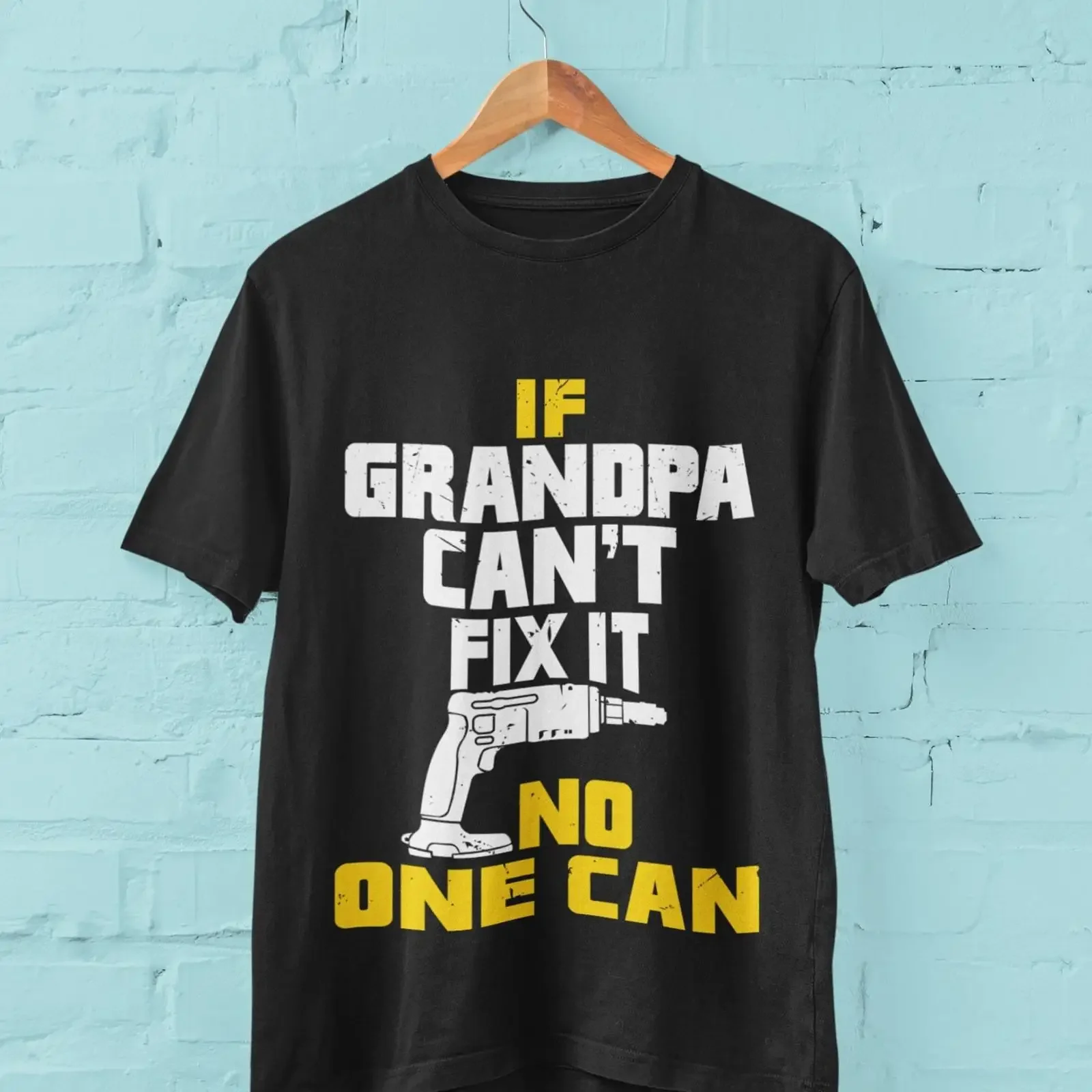 Funny Grandpa T Shirt If Can't Fix It No One Can vintage Washed Top For Everyday Wear Versatile Stylish Breathable fashion