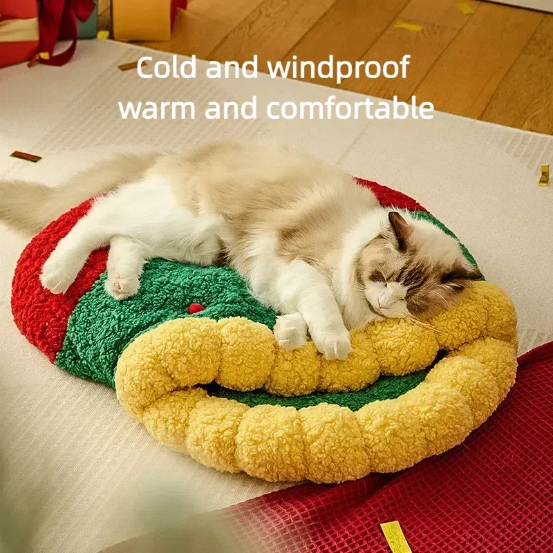 

Autumn and Winter Warm Cat Nest Deep Sleep Semi Closed Pet Nest Christmas Limited Edition Cat Nest