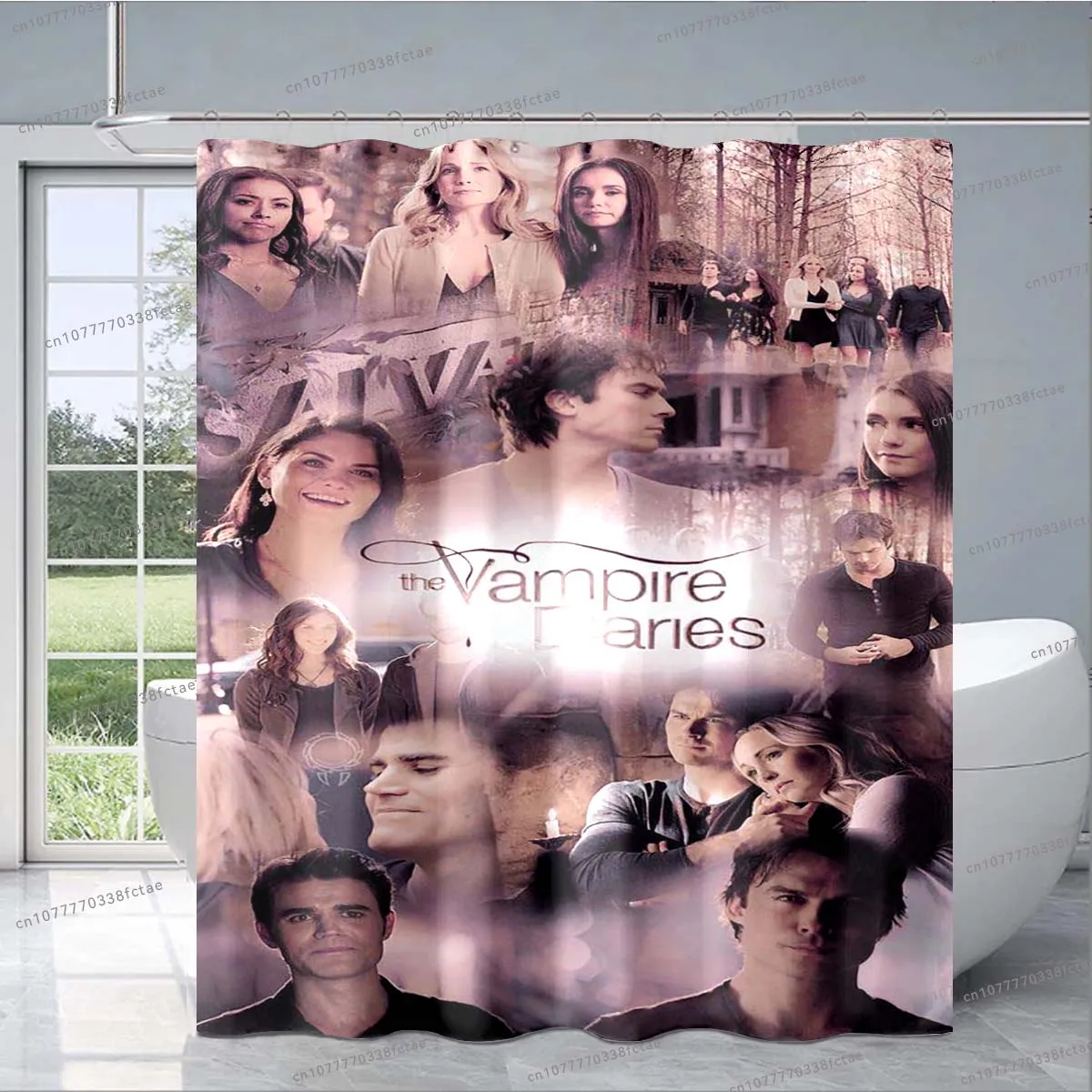 

3D The Vampire Diaries Damon Salvatore Shower Curtain Classic Science Fiction Movie Shower Curtain Bathroom Fashion Decoration