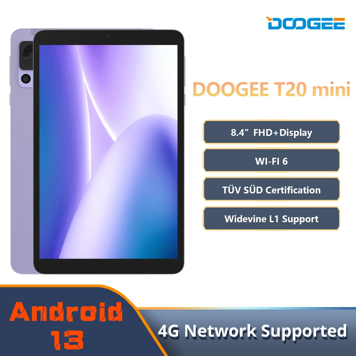 Doogee T20 Mini Tablet 4Gb 128Gb 7.4Mm Mini Body 8.4 \