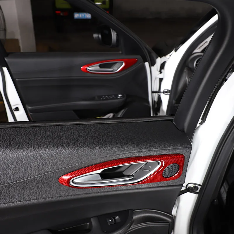 Red Real Carbon FiberFor Alfa Romeo Giulia 2017-2021 Car Styling Car Interior Trim Sticker Accessories Car Modification