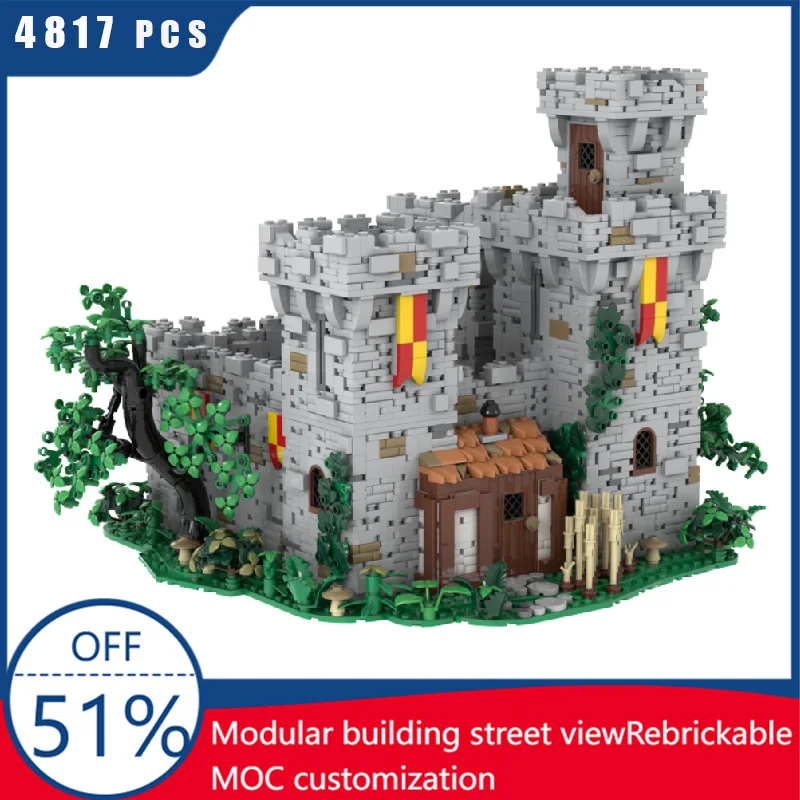 

4817, средневековый классический замок, строительный блок, модель, ретро-архитектура, модель, игрушка-дисплей для детей, сборка своими руками, праздничный подарок