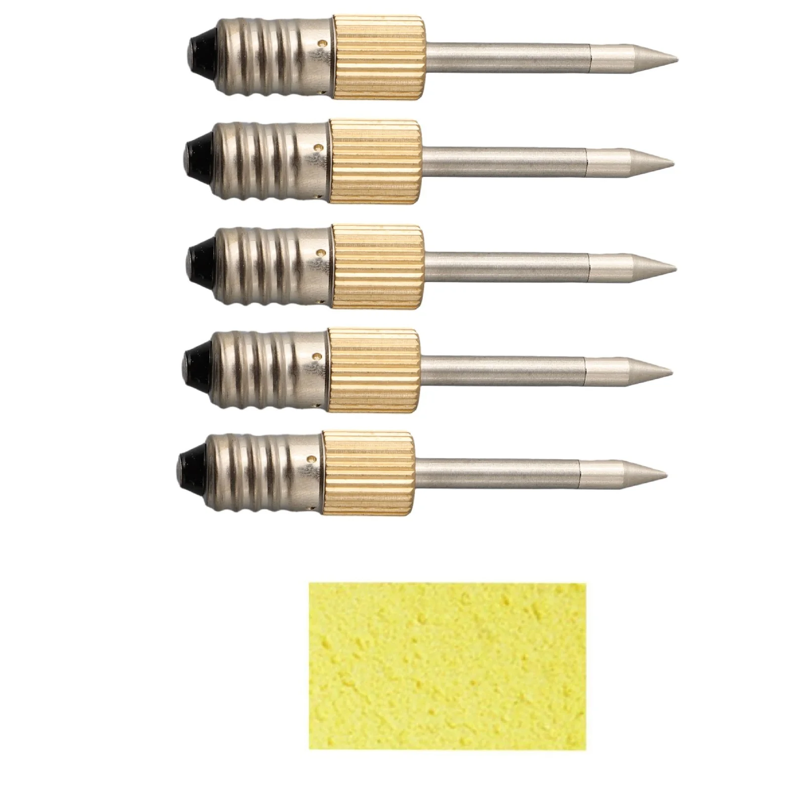 

5PCS Copper Soldering Iron Tips With Sponge Replacement Soldering Iron Needle Tips E10 Interface Electric Soldering Tool Parts