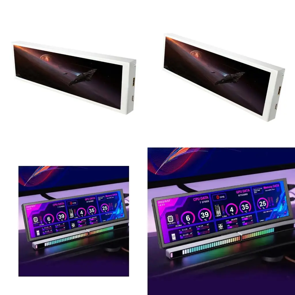 

A52B Tall Resolution 1920x480 8.8 Foot PC Case Observe With Touch Function For Audiovisual Reiteration And Data Monitoring