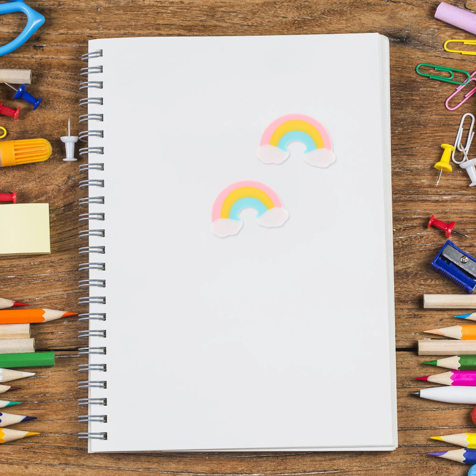 50 قطعة محايات قوس قزح لطيف صغير للمدرسة القرطاسية الفن الطلاب قلم رصاص رسم اللوحة ممحاة لوازم السائبة الفصول الدراسية