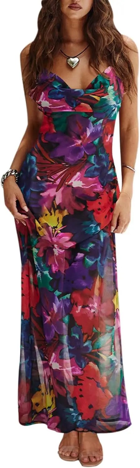 Verano Mujer nuevo ajustado Floral Vintage volantes Befree correa sujetador vestido sin mangas fiesta elegante Maxi Everning vestidos de noche