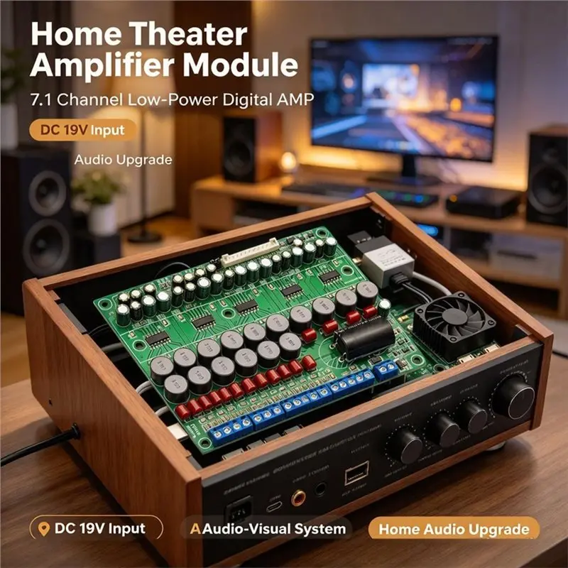 ABTC-7.1 Channel Amplifier Board Low-Power Digital AMP Board Audio-Visual Amplifier Module