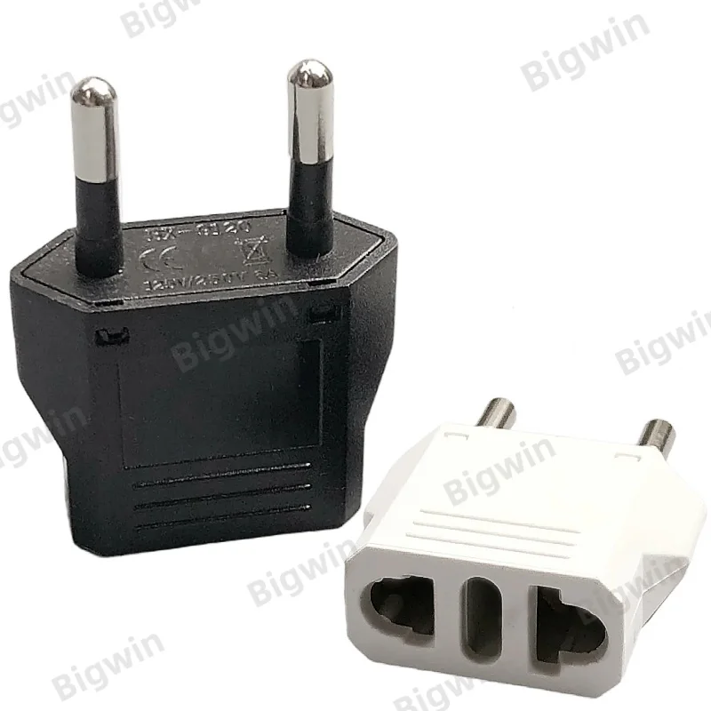 EU US Travel Plug Adapter Kit, 2Pin Euro & American Plug Converter, Portable Power Adaptor EU to US / US to EU for Travel Trip